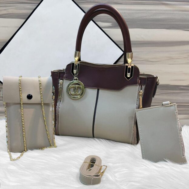 Off White Rexine Shoulder Bag for Women – Side Angle