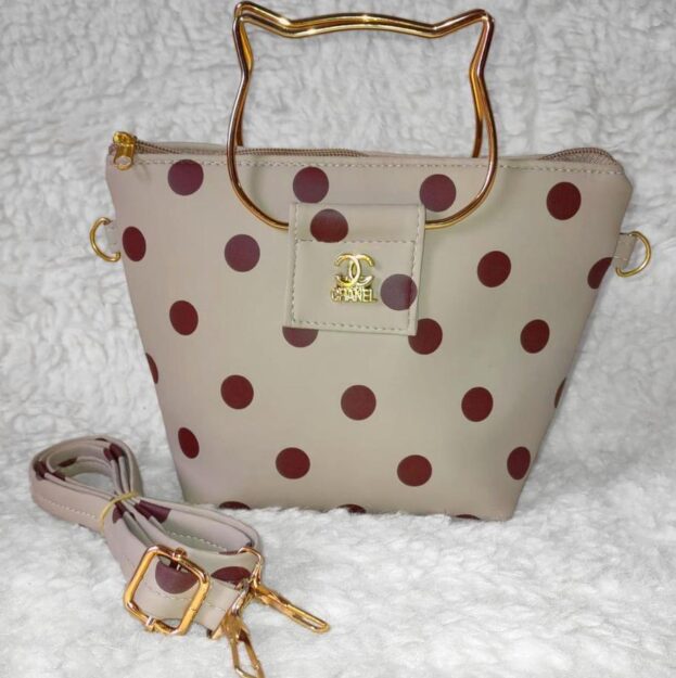 Front view of Women's Leather Plain Shoulder Bag in stylish brown color – BK Mart