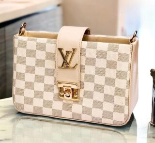 LV Style Girl's Crossbody Bag in Brown Rexine – Front View