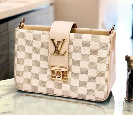 LV Style Girl's Crossbody Bag in Brown Rexine – Front View