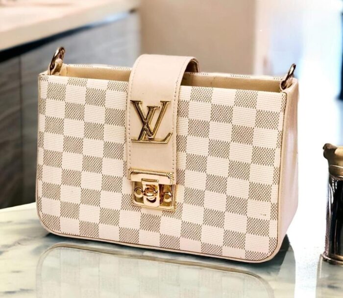 LV Style Girl's Crossbody Bag in Brown Rexine – Front View