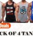 Men's Stitched Gym Tanks Pack of 4 – Front Display