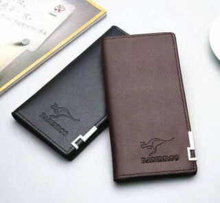 Men's PU Leather Bi-Fold Wallet – Black and Brown – Slim Pocket-Friendly Design
