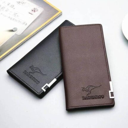 Men's PU Leather Bi-Fold Wallet – Black and Brown – Slim Pocket-Friendly Design