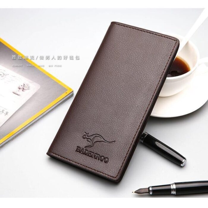 Men's PU Leather Wallet – Bi-Fold, Stylish & Slim (Brown & Black) - Image 2