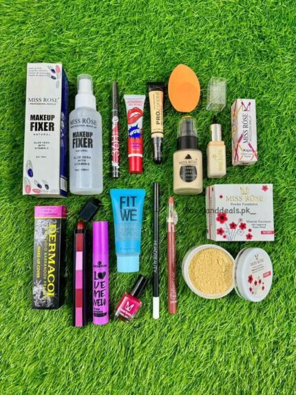 15 in 1 Makeup Deal – Full Cosmetic Kit with Foundation, Lipstick, Primer & More