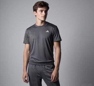 Men's Micro Interlock Plain Track Suit – Brown and Grey – 2 Piece Set