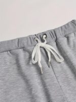 2 Pcs Men's Fleece Graphic Sweatshirt Track Suit – Grey - Image 4