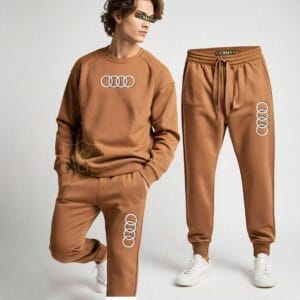 Unisex Fleece Plain Sweatshirt Track Suit – Brown and Maroon – 2 Piece Winter Set