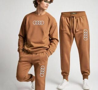 Unisex Fleece Plain Sweatshirt Track Suit – Brown and Maroon – 2 Piece Winter Set
