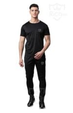 2 Pcs Polyester Micro Track Suit – Unisex Plain Sportswear (Black / Grey) - Image 2
