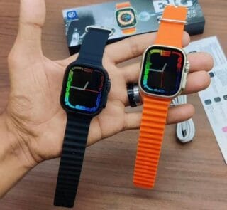 T900 Ultra 2 Watch in Orange and Black with GPS, NFC and Heart Rate Monitoring