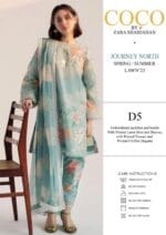 3 Pcs Printed Lawn Suit – Turquoise Embroidered Neck & Daman | Eid Collection