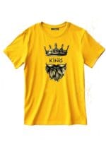Men's Cotton Printed Track Suit – Round Neck, White & Yellow - Image 2