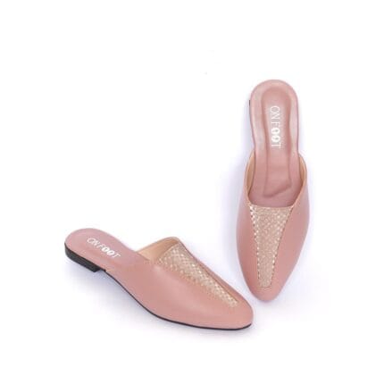 Women’s Rexine Fancy Mules – Pink, Silver, Golden