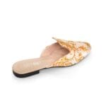 Women's Fabric Fancy Mules – Printed Slip-On in Off-White & Black - Image 7