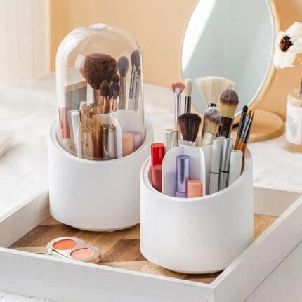 Rotating Makeup Organizer – 360° Dust-Proof Cosmetic Storage Box