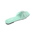 Women's Rexine Fancy Flats – Black, Green & Pink - Image 4