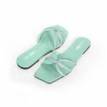 Women's Rexine Fancy Flats – Black, Green & Pink - Image 3