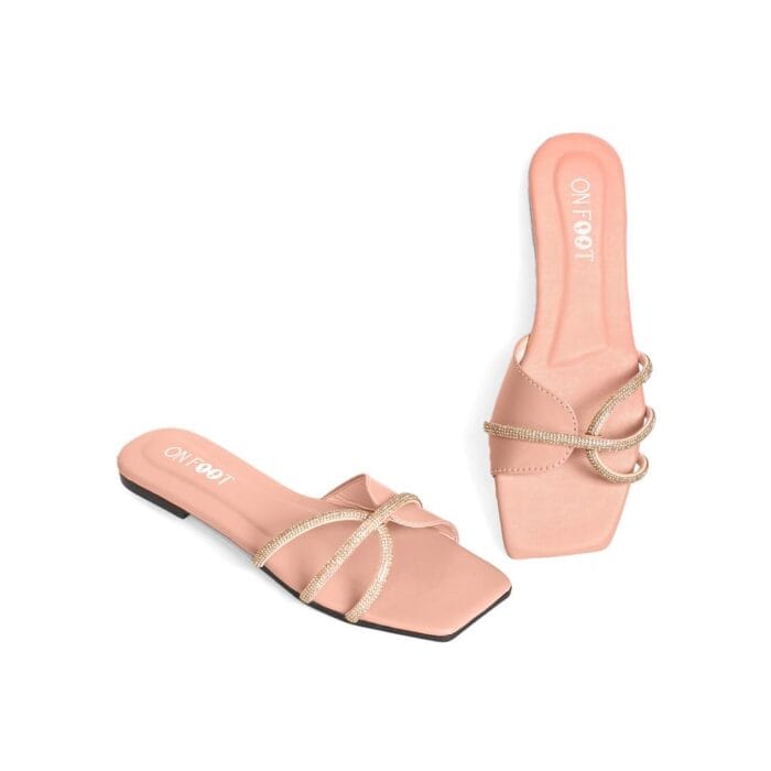 Women's Rexine Fancy Flats – Black, Green & Pink - Image 7