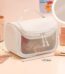 White PVC Makeup Organizer Bag – Zipper Closure Travel & Cosmetic Storage