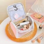 Makeup Organizer Bag – White PVC Travel & Cosmetic Storage with Zipper - Image 2