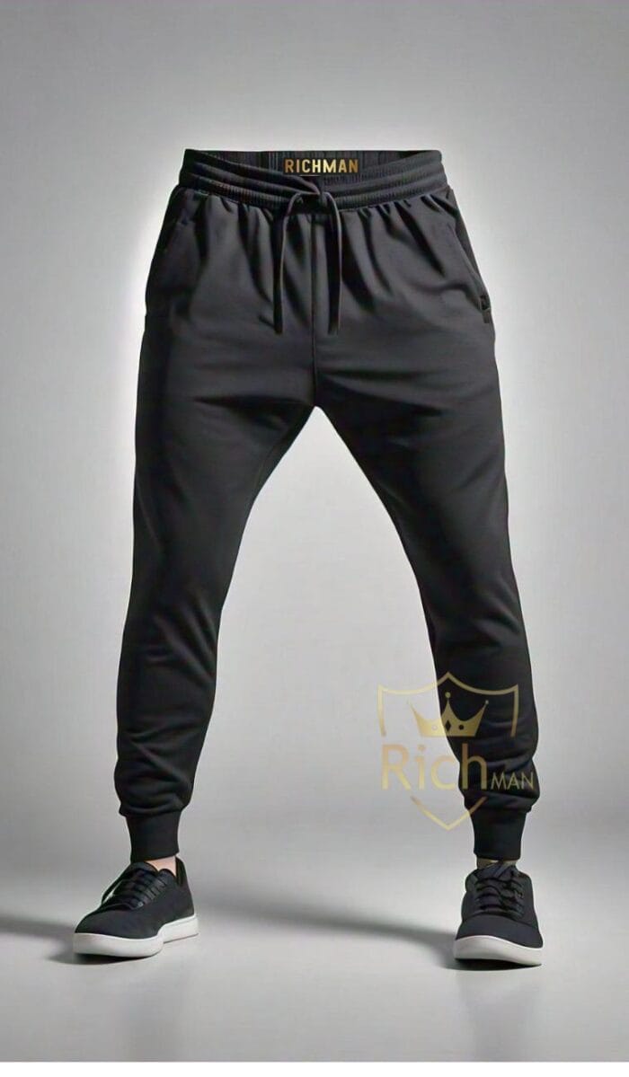2 Pcs Men's Micro Printed Track Suit – Round Neck Brown & Grey - Image 4