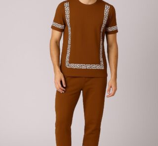 2 Pcs Men's Micro Interlock Printed Track Suit – Stylish & Comfortable