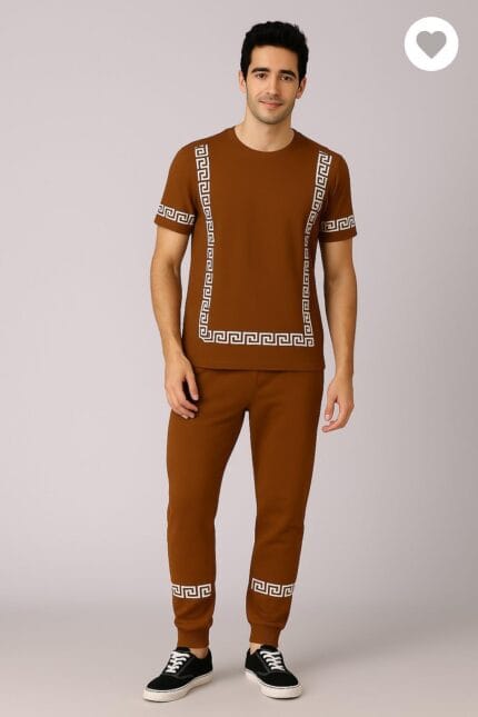 2 Pcs Men's Micro Interlock Printed Track Suit – Stylish & Comfortable