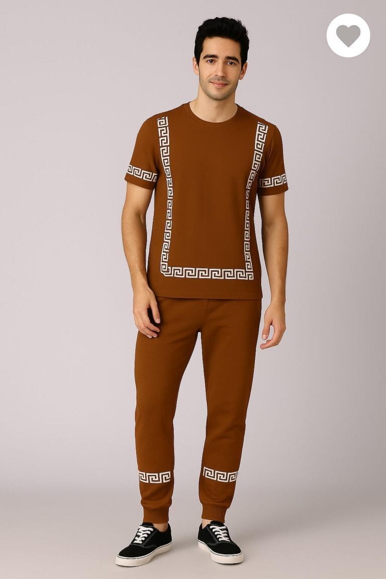 2 Pcs Men's Micro Interlock Printed Track Suit – Stylish & Comfortable