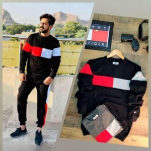 2 Pcs Men's Micro Interlock Printed Track Suit – Casual Sportswear for Men