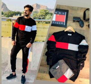 2 Pcs Men's Micro Interlock Printed Track Suit – Casual Sportswear for Men