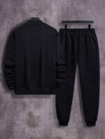 2 Pcs Fleece Zipper Track Suit – Men’s Plain Casual Wear - Image 2