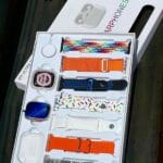 I20 Ultra Max Suit Smart Watch 10 in 1 Box – 2.3″ Large Screen | 7 Straps | AirPods2 (Random Color) | Bluetooth Calling | Heart Rate & Sleep Monitoring - Image 2