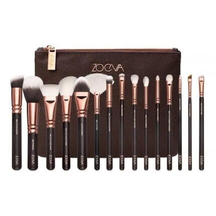 Zoeva 15 Brushes With Leather Pouch – Premium Makeup Brush Set