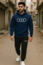 👕 Contrast Audi Printed Hooded Tracksuit for Men | Premium Fleece | 2-Piece Set | BK Mart Fashion 🏆 - Image 4